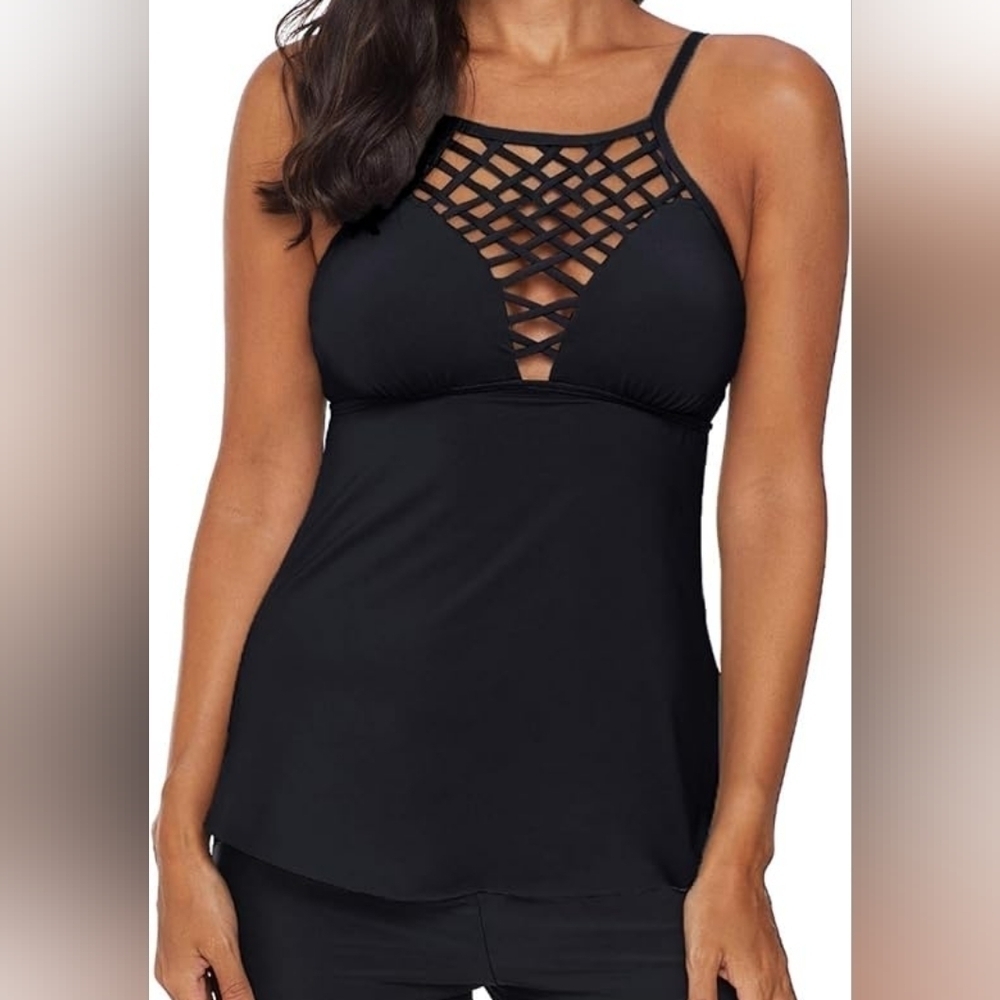 George Front Cross No Underwire Tankini Swimwear